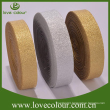 Factory Wholesale Custom Made Elastic Gold Ribbon